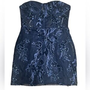 NWT Lulu's Midnight Blue‎ Strapless Dress
